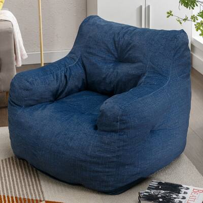Blue Velvet Modern 39.4" Bean Bag Chair