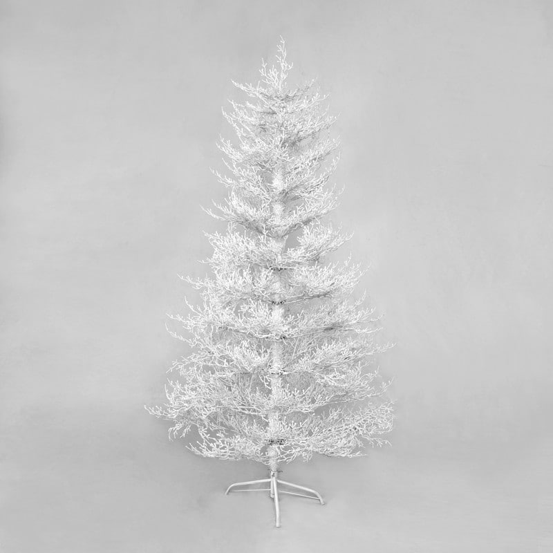 Snow-Flocked Pre-Lit Artificial Christmas Tree with Warm White LED Lights