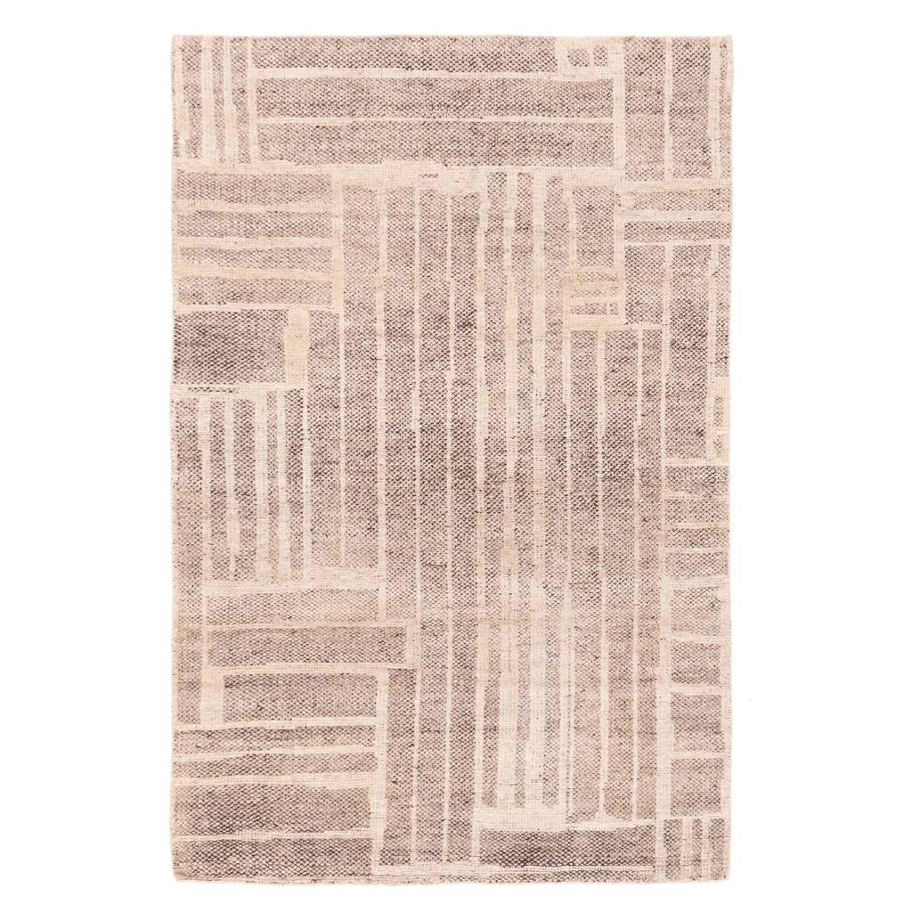 ECARPETGALLERY Hand-knotted Tangier Taupe Wool Rug - 5'2 x 7'11