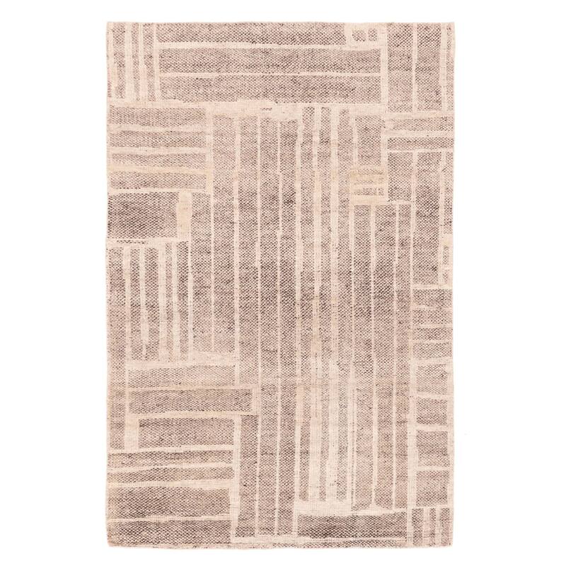 ECARPETGALLERY Hand-knotted Tangier Taupe Wool Rug - 5'2 x 7'11