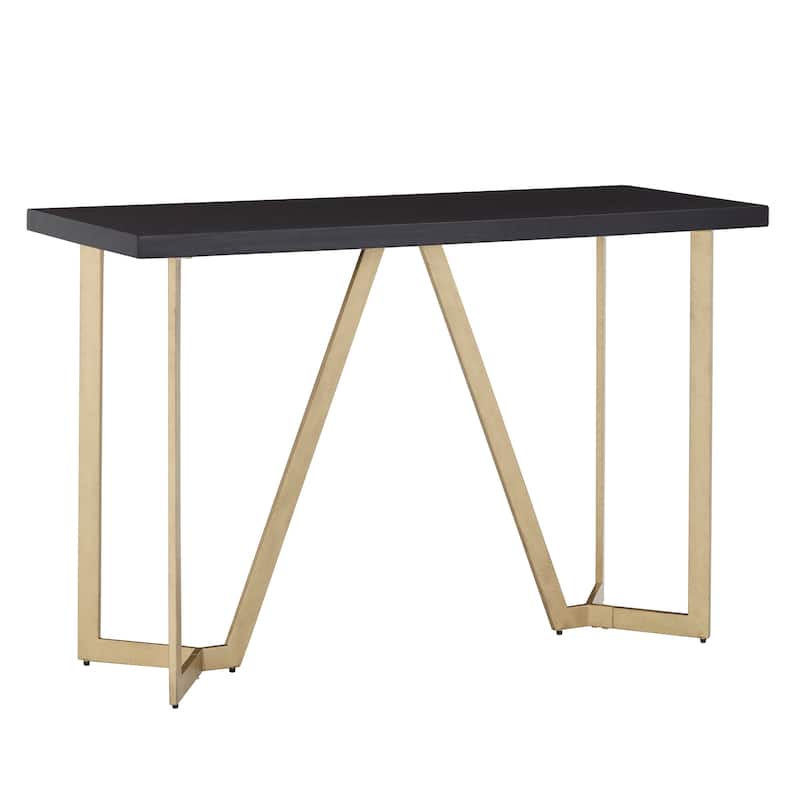 Cheyenne Black and Gold Metal Base Sofa Table by iNSPIRE Q Modern - Black