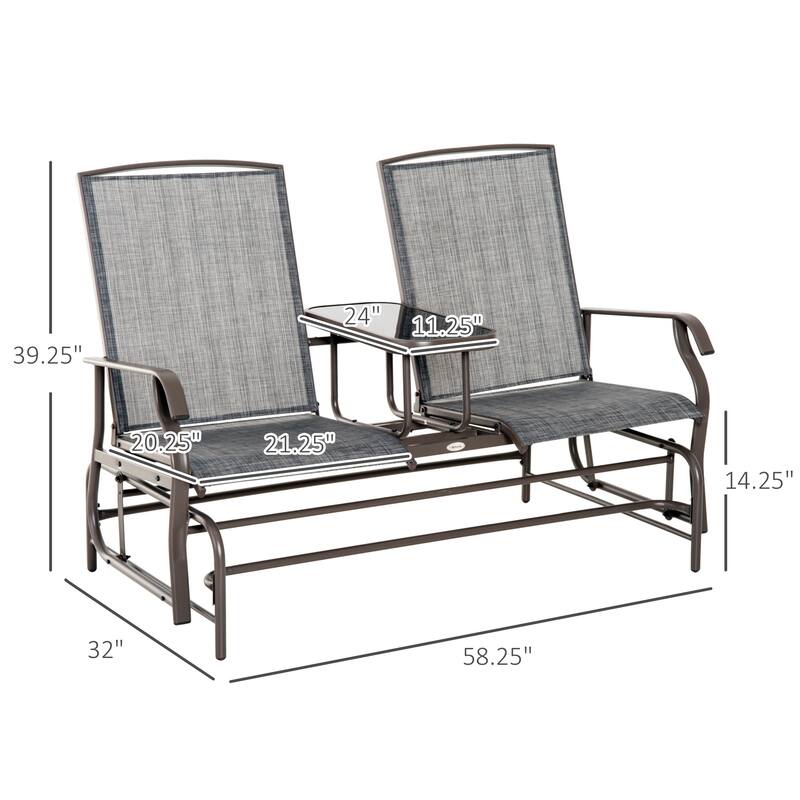 Outsunny Steel/Fabric 2-person Outdoor Swing Glider