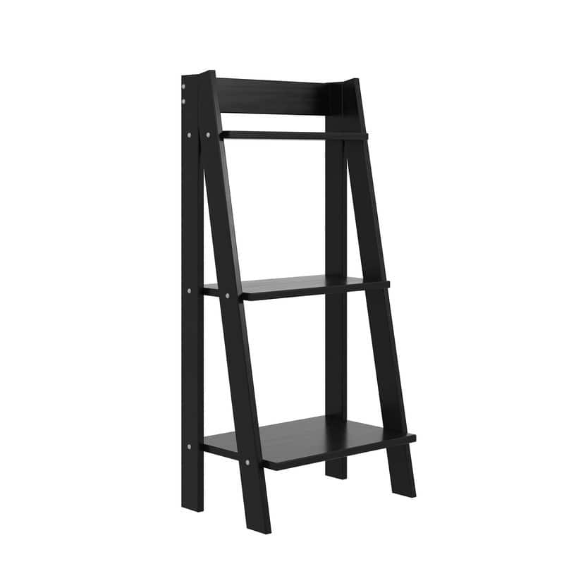 Jela Solid Wood Split 3 Shelf Ladder - Black