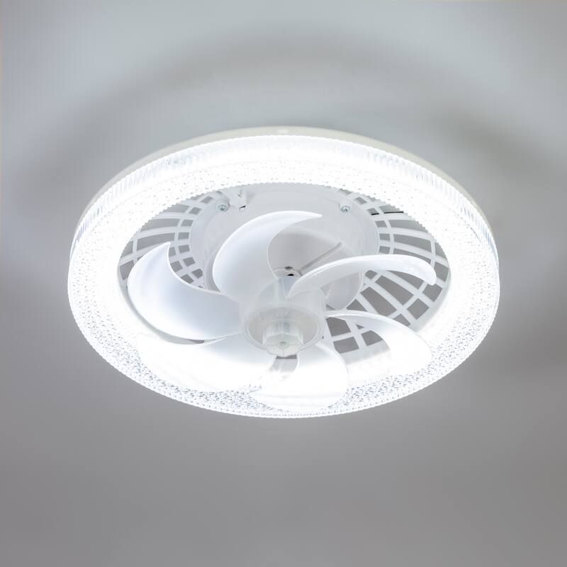13-In Socket White LED Ceiling Fans with Lights and Remote