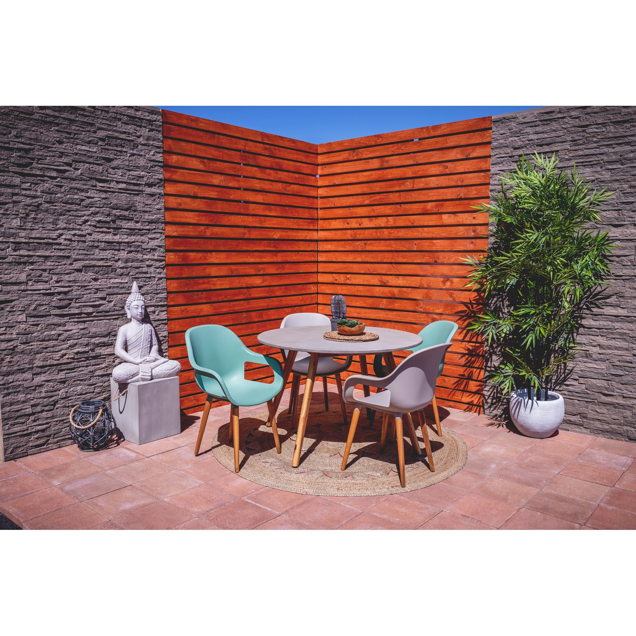 Gray Concrete Resin Modern Outdoor Dining and Accent Table Collection On Sale Bed Bath Beyond 32067520
