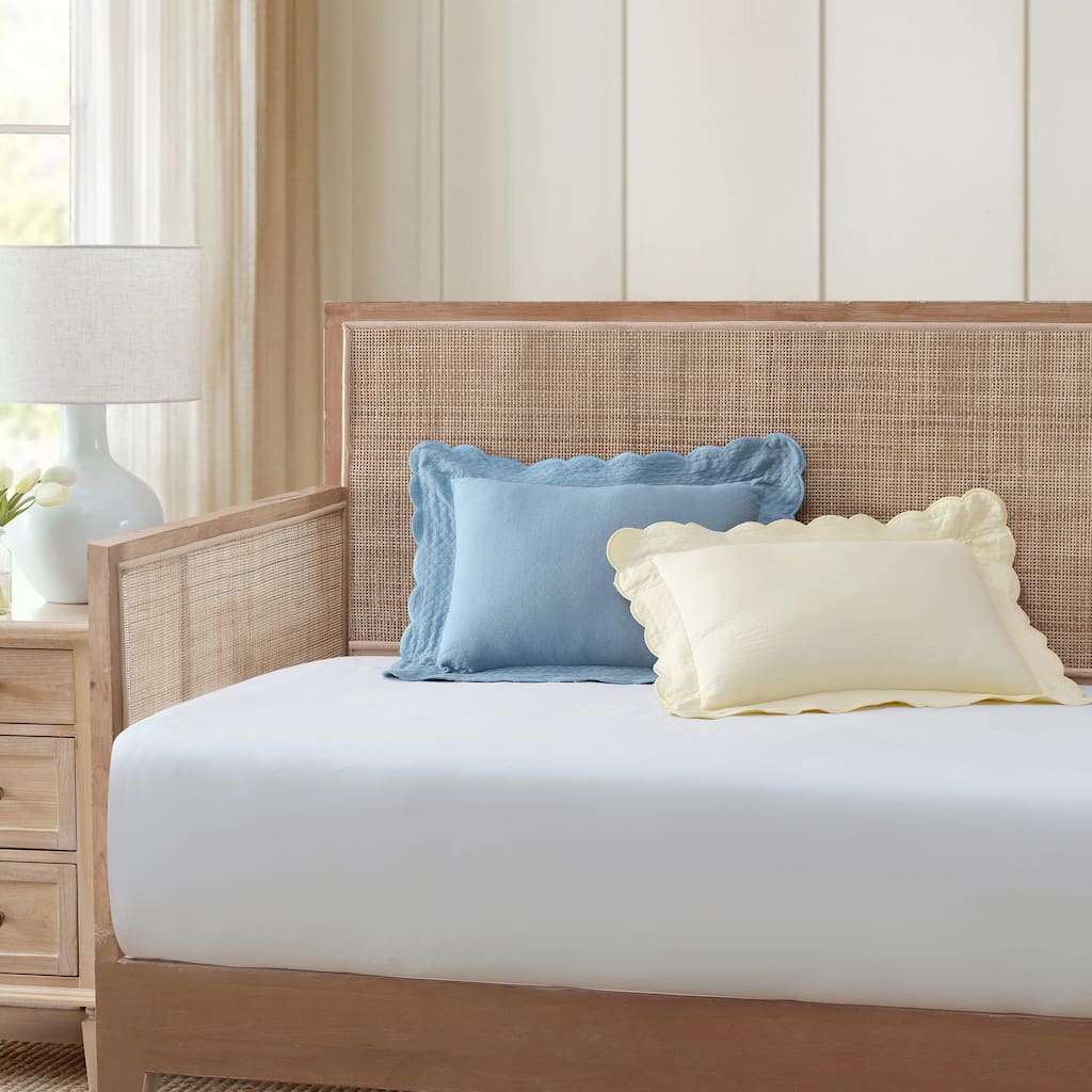 Martha Stewart Signature Scallop Pique Decorative Pillow, 12x16