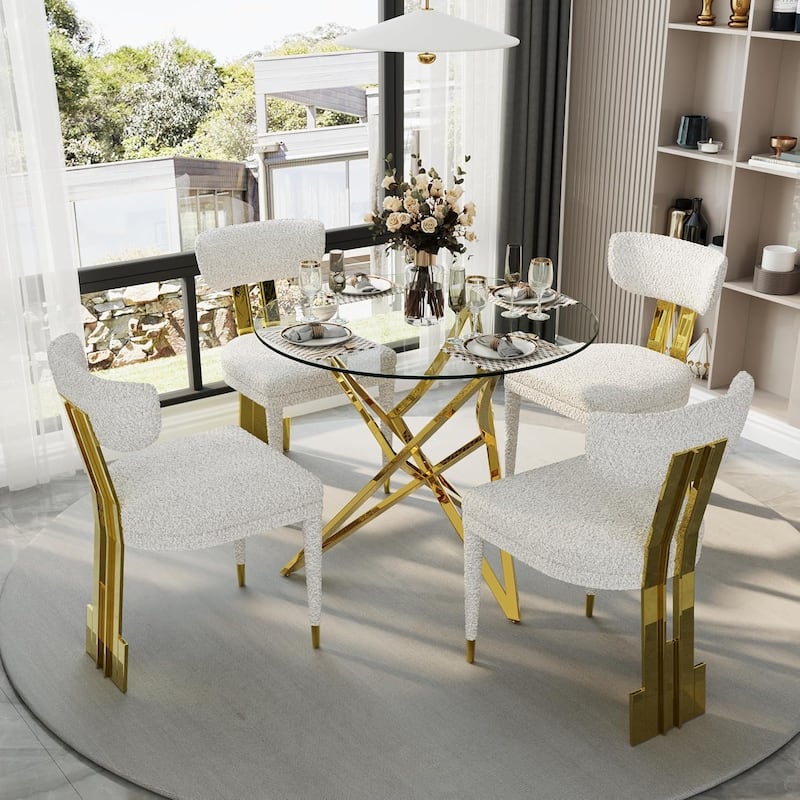 36 inch Clear Glass Round Dining Table