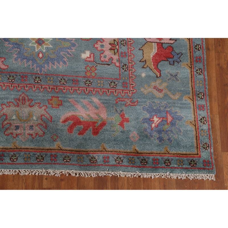 All-Over Oushak Oriental Area Rug Hand-Knotted Wool Carpet - 8'2"x 9'10"