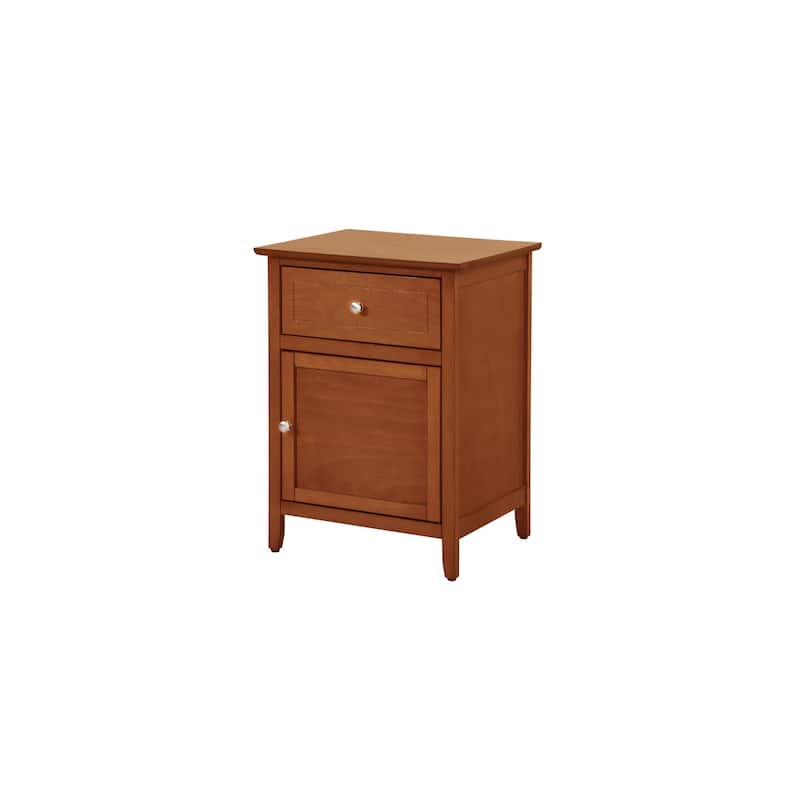 Oak Nightstand 28x23x17 with Three Spacious Drawers, Contemporary Bedside Table for Bedroom Storage and Modern Decor
