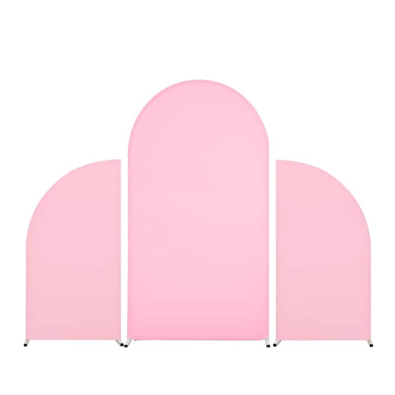 Set Of 3 Wedding Arch Cover Dual-Sided Color Round Top and Half Moon Arch Stands Cover with Zipper
