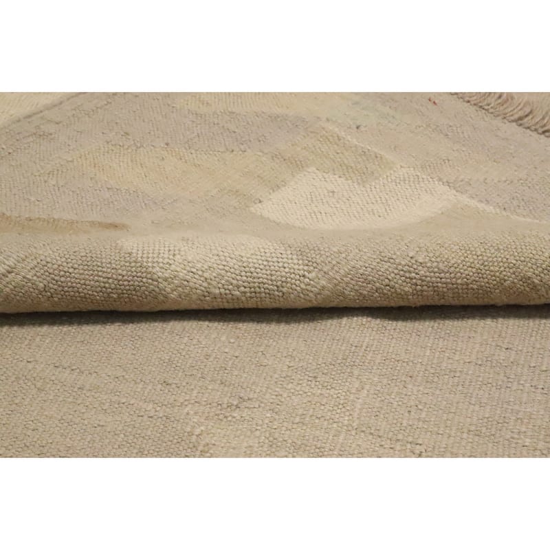 Hand Woven Oriental 100% Wool Carpet Southwestern Tribal Greys & Charcoal Kilim Area Rug - 12' 10'' X 9' 11''