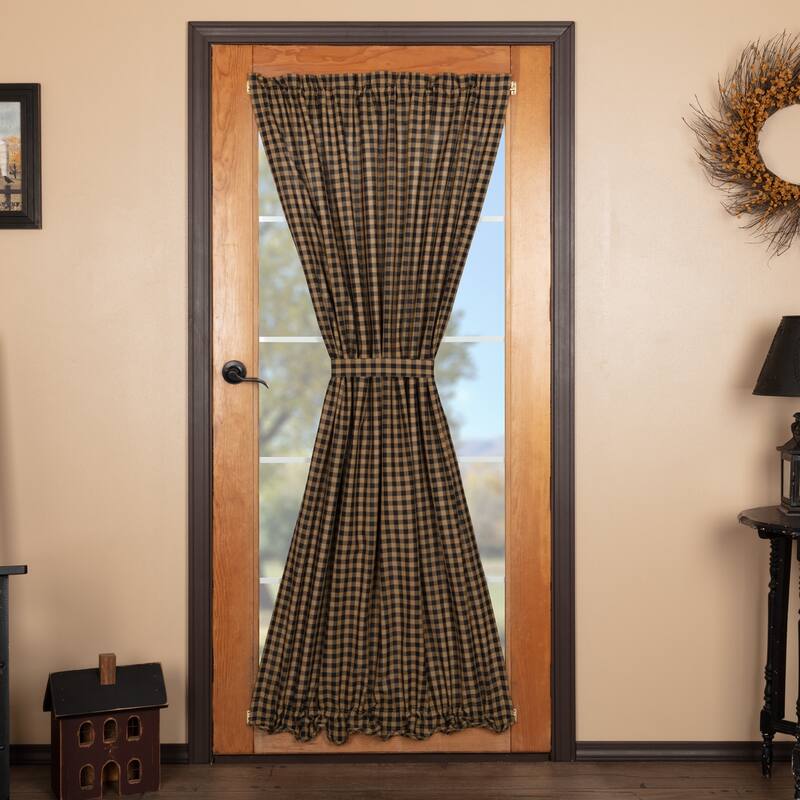 Black Check Door Panel 72x40 - Door Panel 72x40