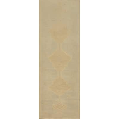 Hand Woven Oriental 100% Wool Carpet Southwestern Tribal Greys & Charcoal Kilim Runner Rug - 10' 0'' X 2' 9''