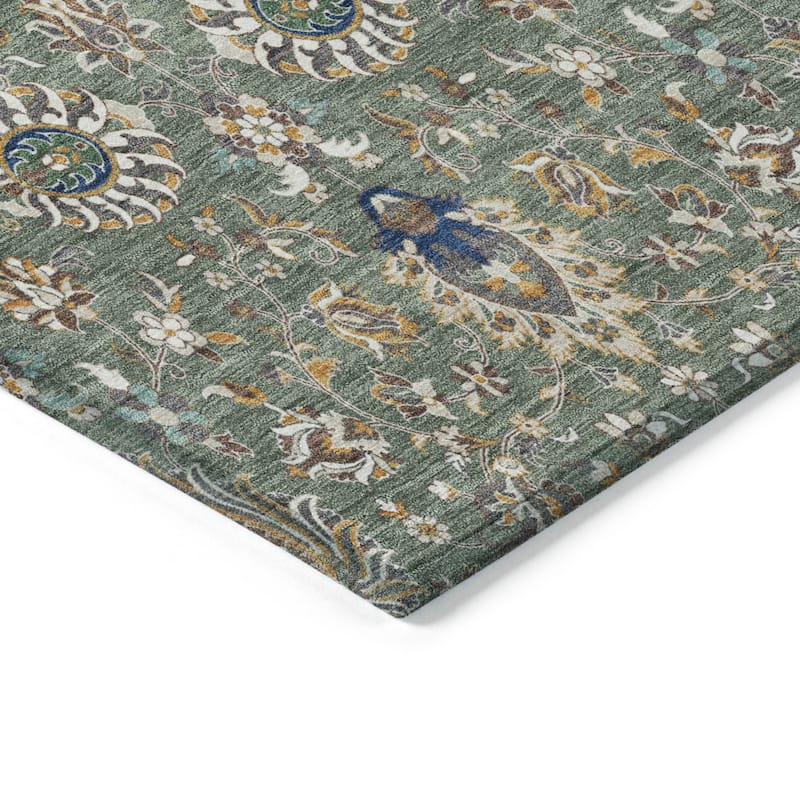 Machine Washable Indoor/Outdoor Traditional Persian Chantille Rug