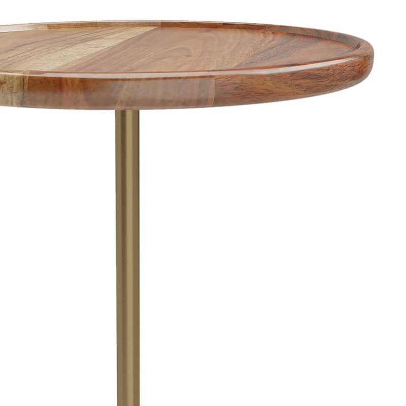 WYNDENHALL Straton SOLID ACACIA WOOD 15 inch Wide Round Modern Side Table in Natural