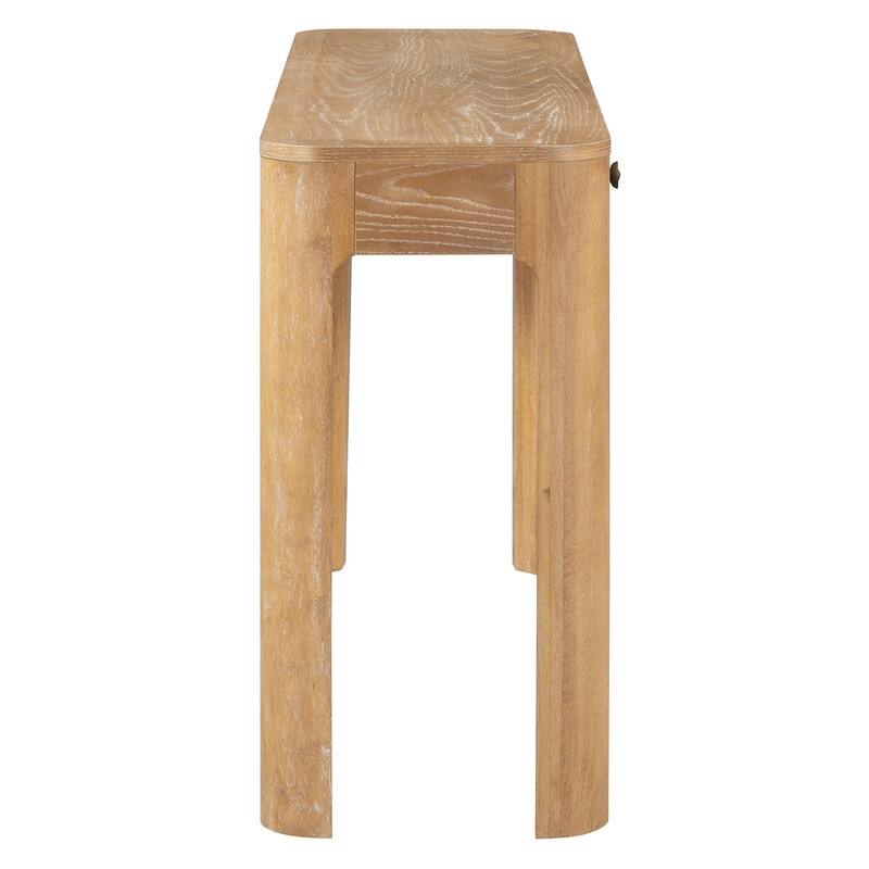 Rustic 52" Console Table with Drawers and Curved Legs for Entryway or Living Room Decor