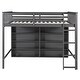preview thumbnail 4 of 12, Full Size Loft Bed with 8-Open Storage Shelves and Built-in Ladder, Grey