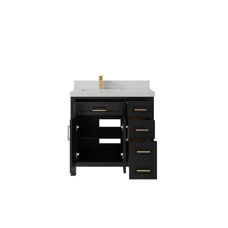 Willow Collections 36 in. W x 22 in. D Cambridge Left Offset Sink Bathroom Vanity with Countertop
