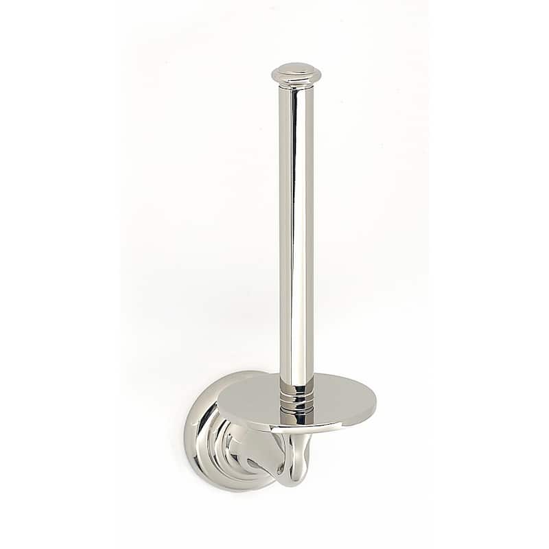 Alno Charlie's 6-3/4 Inch Tall Vertical Drop Down Single Post Toilet - Polished Nickel
