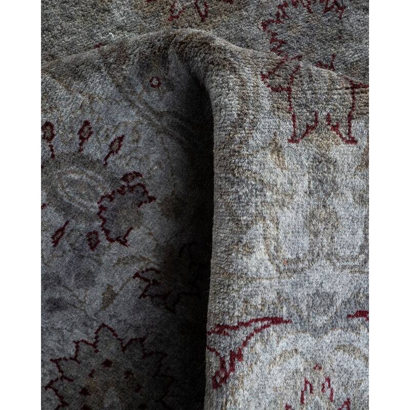 Overton Hand Knotted Wool Vintage Inspired Modern Contemporary Overdyed Gray Area Rug - 3' 1" x 5' 4"