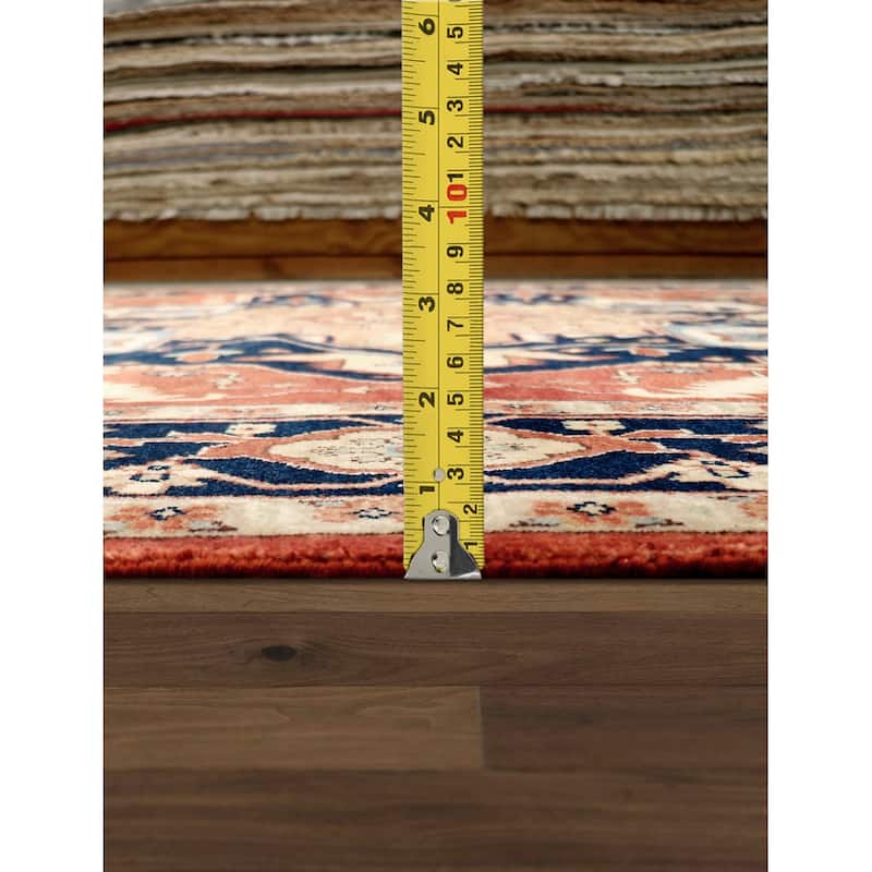 Pasargad Home Serapi Collection Hand-Knotted Rust/Navy Wool Area Rug