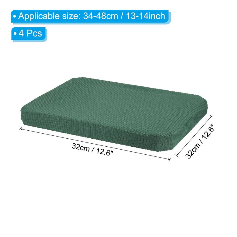 4 Pcs Chair Seat Covers Rectangle, Stretch Rectangle Bar Stool Covers - Matcha Green