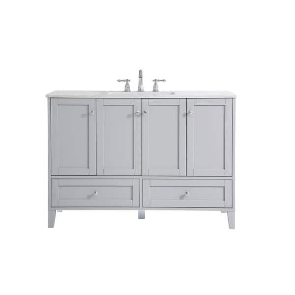 slide 2 of 11, Elegant Lighting Sommerville 48" Free Standing Single Basin Vanity Set Grey