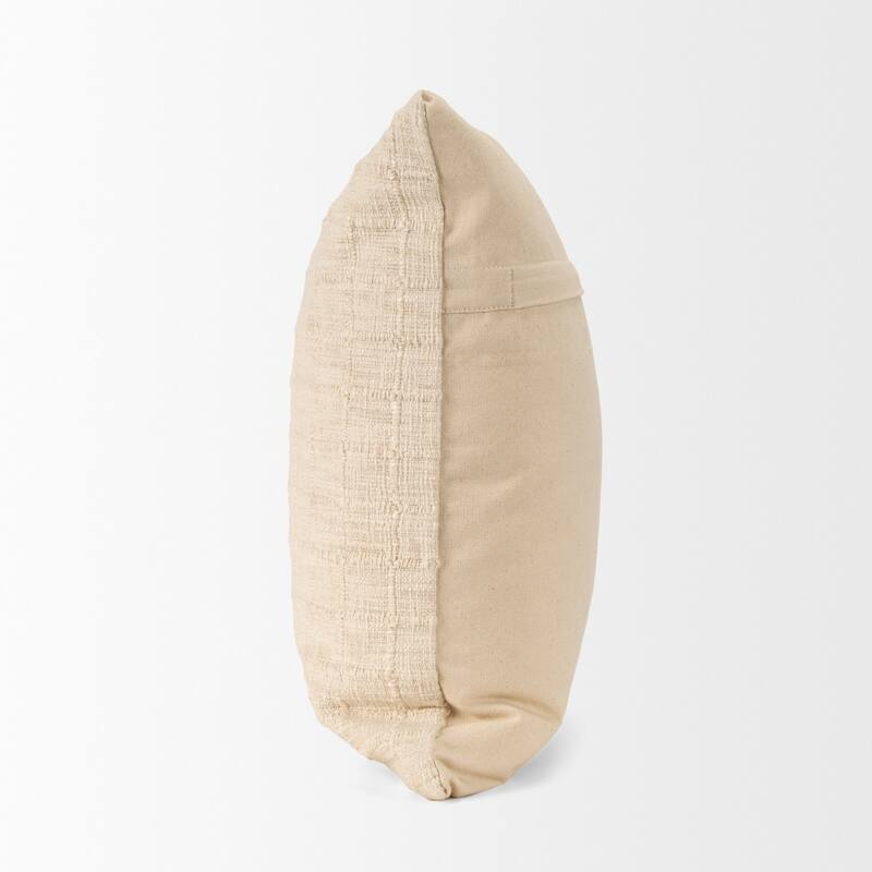 Jacory Cream Checker Textured Decorative Lumbar Pillow Cover