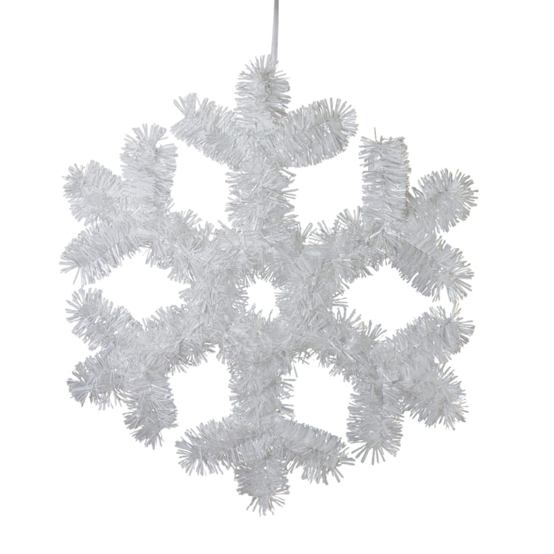 Tinsel Snowflake Christmas Window Decoration - 13.5"