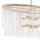 preview thumbnail 3 of 5, Bleecker 8 Light Antique Gold Chandelier - 36'' W x 16'' H
