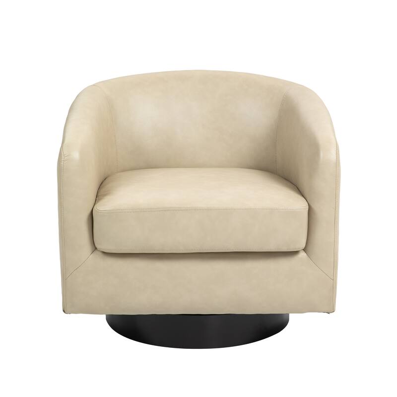 Round Barrel Armchair 360-Degree Swivel Accent Chairs