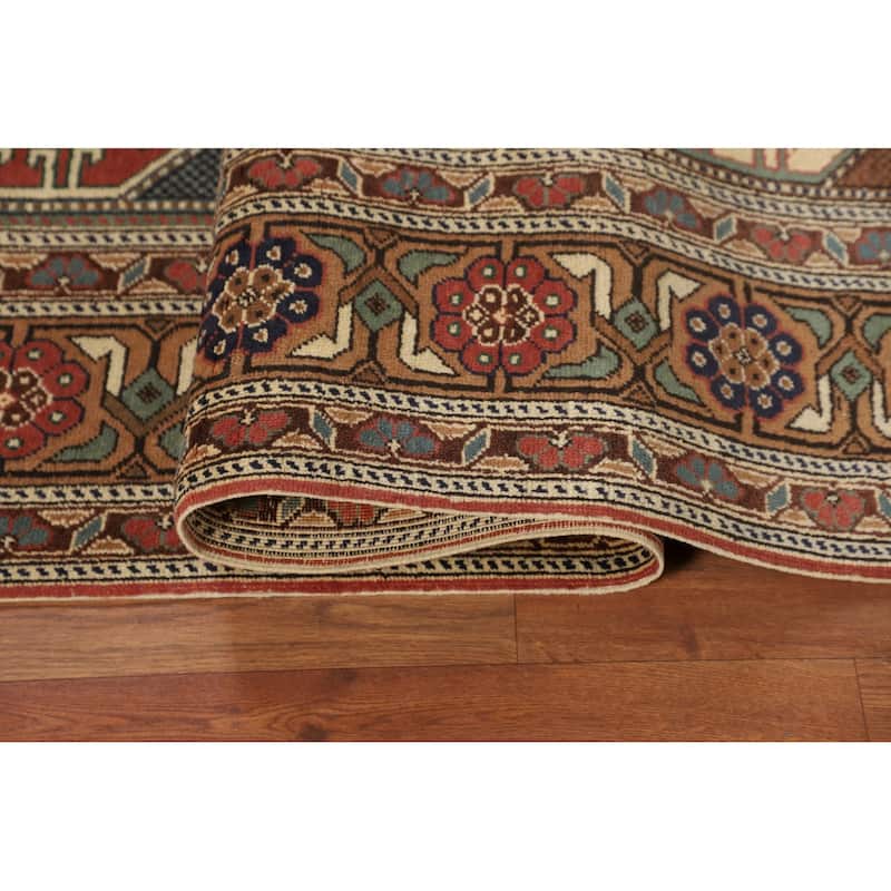 Geometric Anatolian Turkish Vintage Area Rug Handmade Wool Carpet - 6'7" X 9'8"