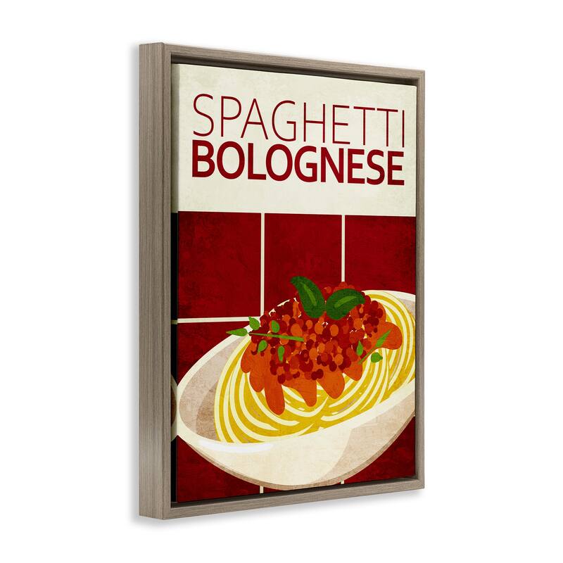 Stupell Spaghetti Classic Kitchen Framed Floater Canvas Wall Art Design By Kim Allen
