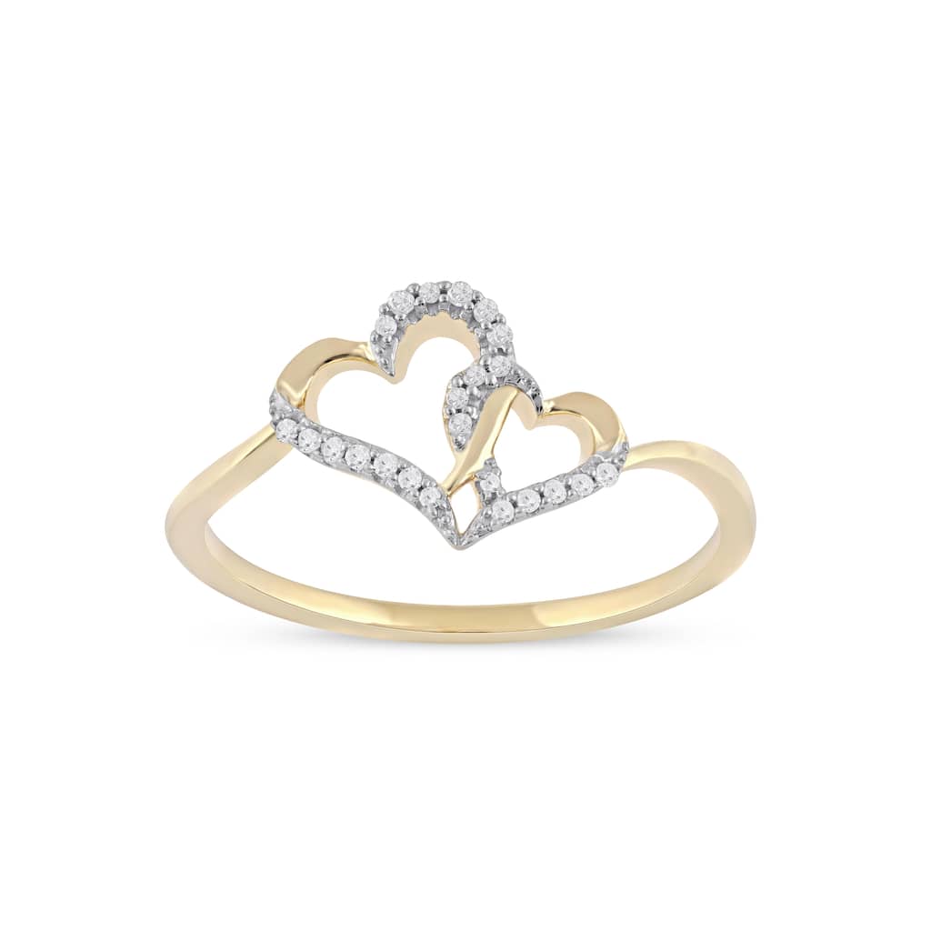 1/20ct TDW Diamond Heart Ring in 10k Gold for Women