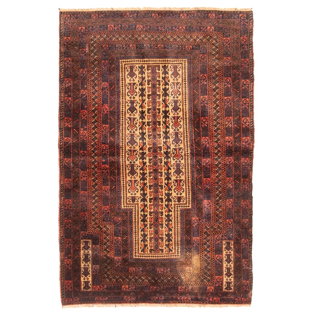 ECARPETGALLERY Hand-knotted Teimani Tan Wool Rug - 3'1 x 4'8