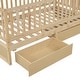 preview thumbnail 37 of 118, Wood Cribs Convertible Toddler Bed with Fence Guardrails and 2 Drawers Split into Independent Floor Bed and Daybed Slat Support