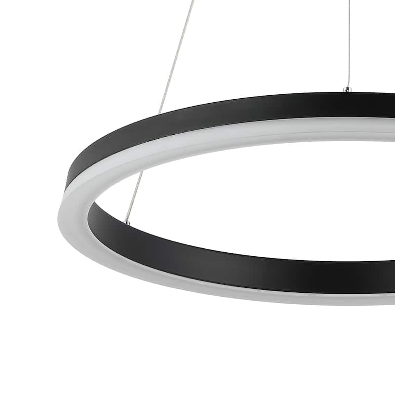 Benton 23.5" 1-Light LED Metal Hoop Pendant, by JONATHAN Y