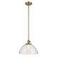 preview thumbnail 27 of 68, Kichler Lighting Avery 1-Light Pendant Light with Seeded Glass Dome - Natural Brass