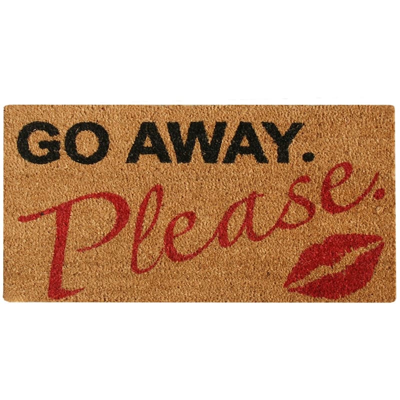 Rubber-Cal "A Polite Kiss Goodbye" - Go Away Doormat 15mm X 18" X 30"