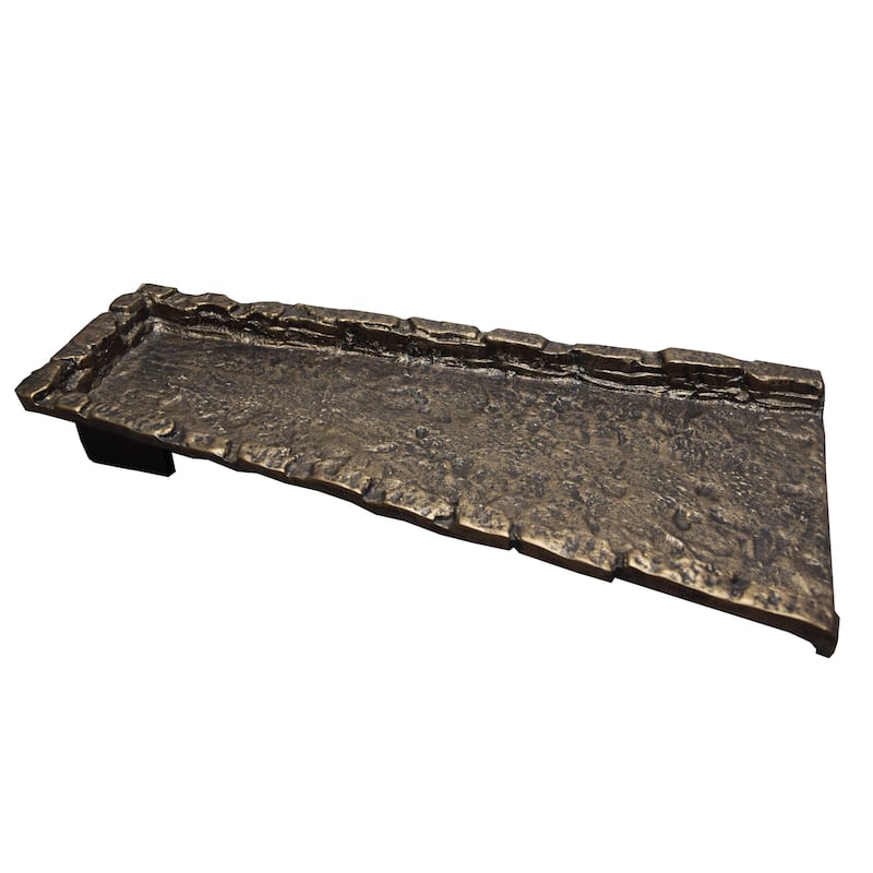 Slate Stone Rock Cast Aluminum Downspout Gutter 24 in. Splash Block