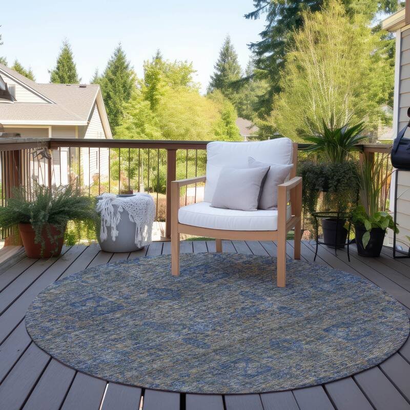 Machine Washable Indoor/ Outdoor Chantille Traditional Vintage Rug