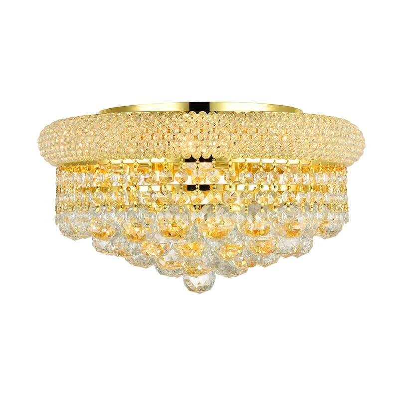 Somette Geneva 8-light Royal Cut Crystal and Gold Flush Mount
