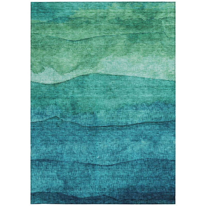 HomeRoots Abstract Modern Rectangle Outdoor Rug