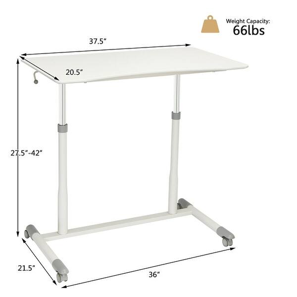 Height Adjustable Computer Desk Sit To Stand Rolling Notebook Table ...