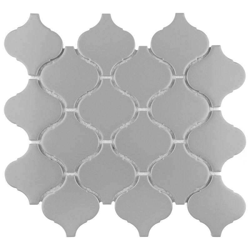 Merola Tile Metro Lantern Matte Light Grey 9-1/2" x 10-3/4" Porcelain Mosaic Floor and Wall Tile