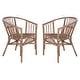 preview thumbnail 10 of 14, SAFAVIEH Adriana Rattan Accent Chairs (Set of 2) - 22.8" W x 23.6" L x 30.3" H