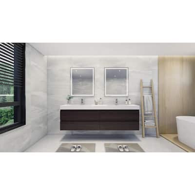 Baillie 84'' Wall-Mounted Vanity with Double Reinforced Acrylic Sink