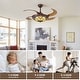 preview thumbnail 5 of 49, Smart Tiffany Stained Glass Retractable Led Ceiling Fan
