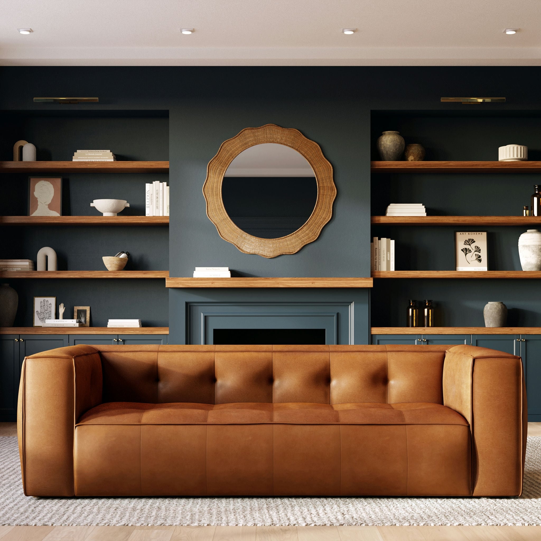 Poly & Bark Capa 92" Sofa - Full Grain Genuine Italian Leather