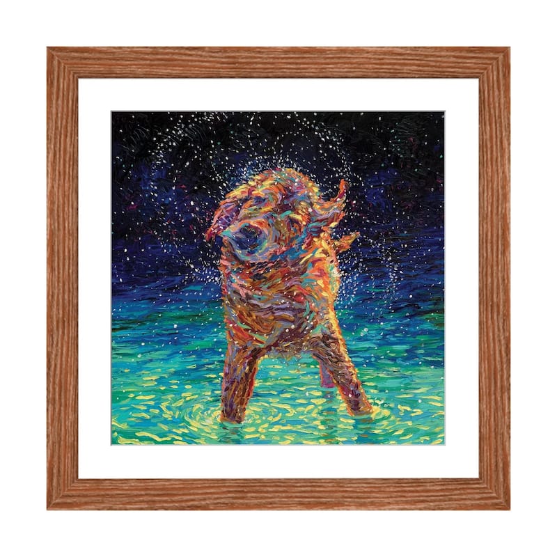 iCanvas "Moonlight Swim" by Iris Scott - Walnut - 24x24x1